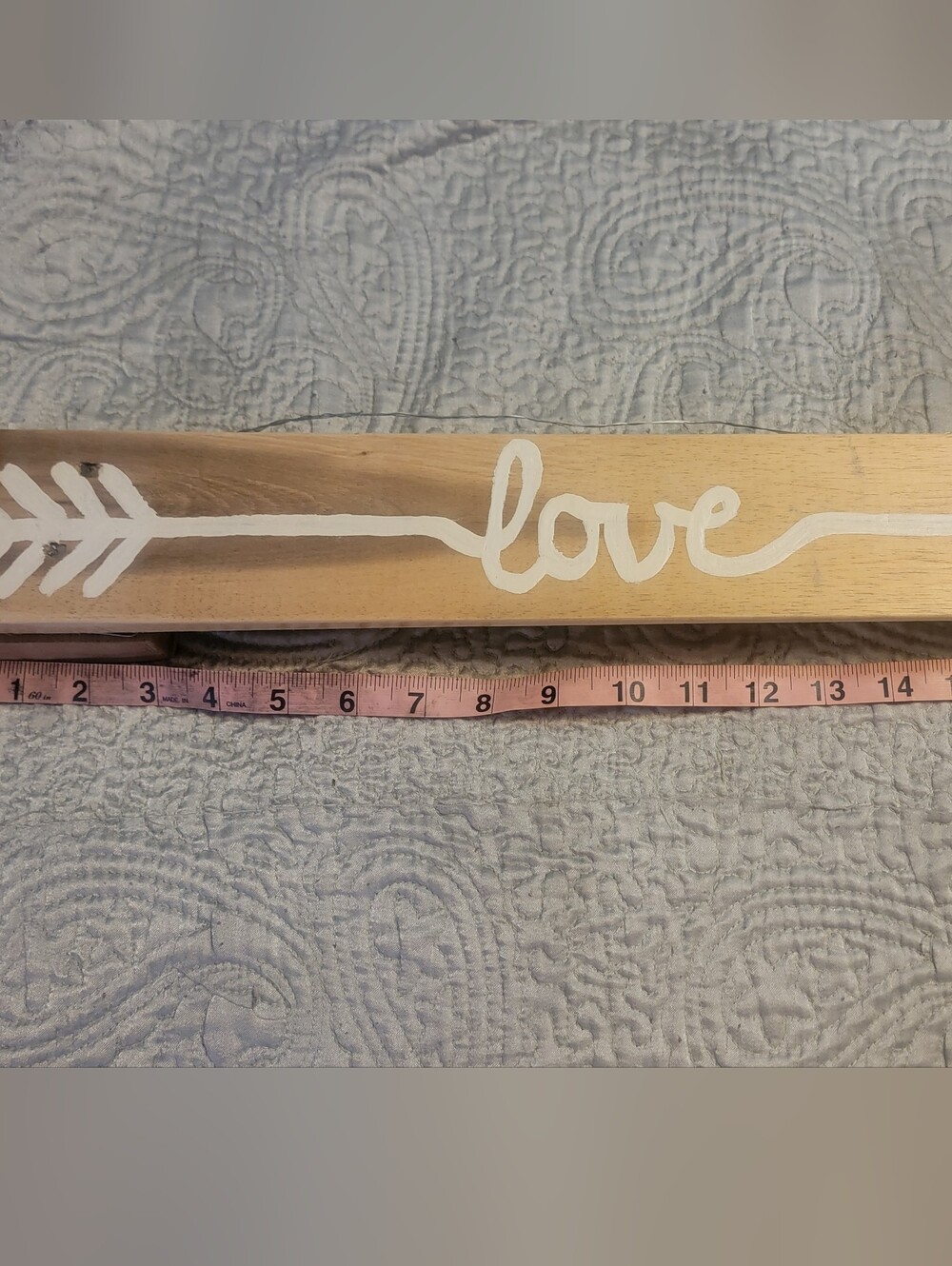 Wooden Arrow Wall Decor with White 'Love' Script